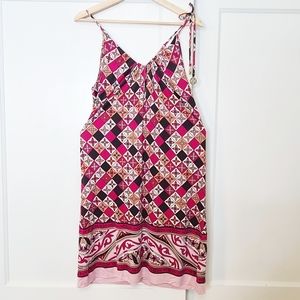 Tory Burch Silk Diamond Pattern Slip Dress